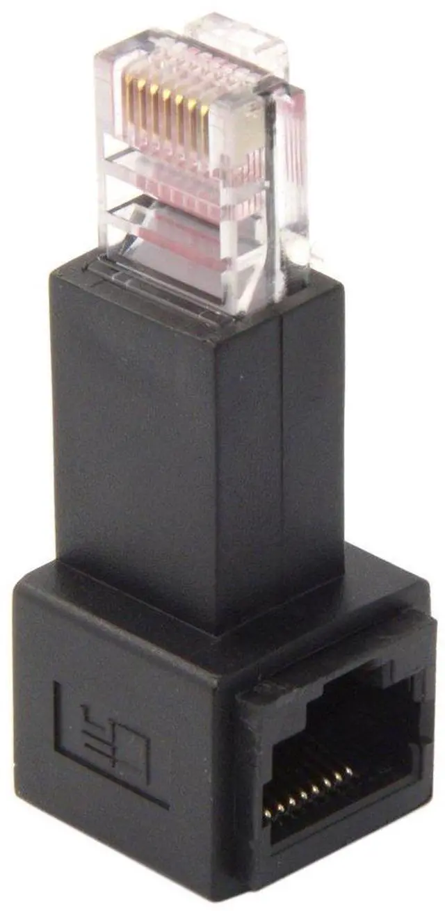 Main image of RJ45 8P8C FTP STP UTP Cat 5e LAN Ethernet Network Extension Connector Adapter 90 Degree Right Angled