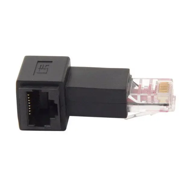 Alt view image 4 of 7 - RJ45 8P8C FTP STP UTP Cat 5e LAN Ethernet Network Extension Connector Adapter 90 Degree Right Angled