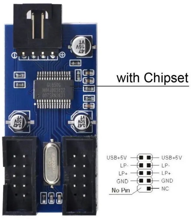 Alt view image 3 of 7 - USB 2.0 Front Panel Header 9Pin/10Pin 1 to 4 HUB 9Pin/10Pin Mainboard Header Extension Adapter Splitter Cable