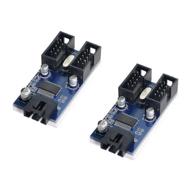 Alt view image 7 of 7 - USB 2.0 Front Panel Header 9Pin/10Pin 1 to 4 HUB 9Pin/10Pin Mainboard Header Extension Adapter Splitter Cable