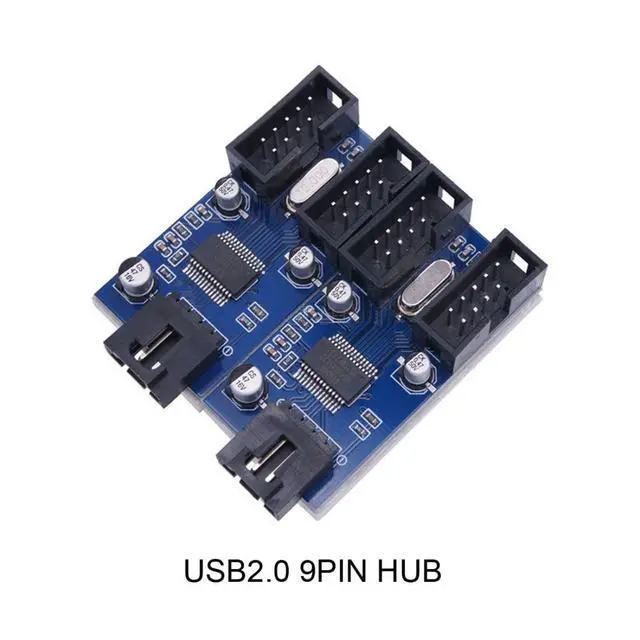 Alt view image 4 of 7 - USB 2.0 Front Panel Header 9Pin/10Pin 1 to 4 HUB 9Pin/10Pin Mainboard Header Extension Adapter Splitter Cable