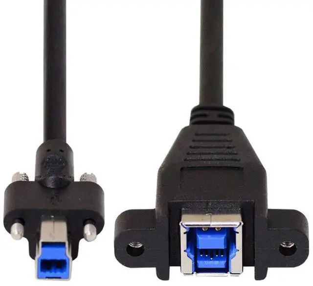 Main image of USB 3.0 Type-B Male to Type-B Female Back Panel Mount Extension Data Cable for Industrial Camera Printer 0.5m