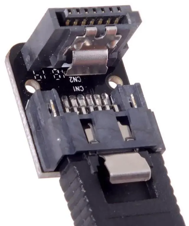 Alt view image 4 of 7 - CY SATA 7Pin Male to Female 90 Degree Down Angled Motherboard SATA Port Extension Convertor Adapter for Desktops SSD HDD 6Gbps