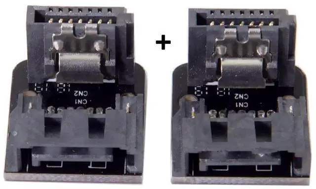 Alt view image 6 of 7 - CY SATA 7Pin Male to Female 90 Degree Down Angled Motherboard SATA Port Extension Convertor Adapter for Desktops SSD HDD 6Gbps