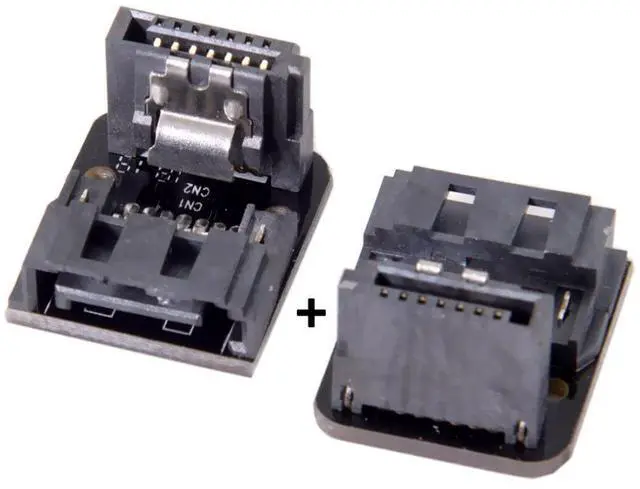 Alt view image 7 of 7 - CY SATA 7Pin Male to Female 90 Degree Down Angled Motherboard SATA Port Extension Convertor Adapter for Desktops SSD HDD 6Gbps