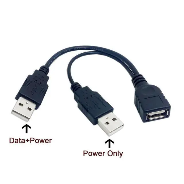 Alt view image 2 of 7 - USB 2.0 Y Splitter Cable USB 2.0 Female to Male Data Charger Extension Cable with Auxiliary Power Supply Port