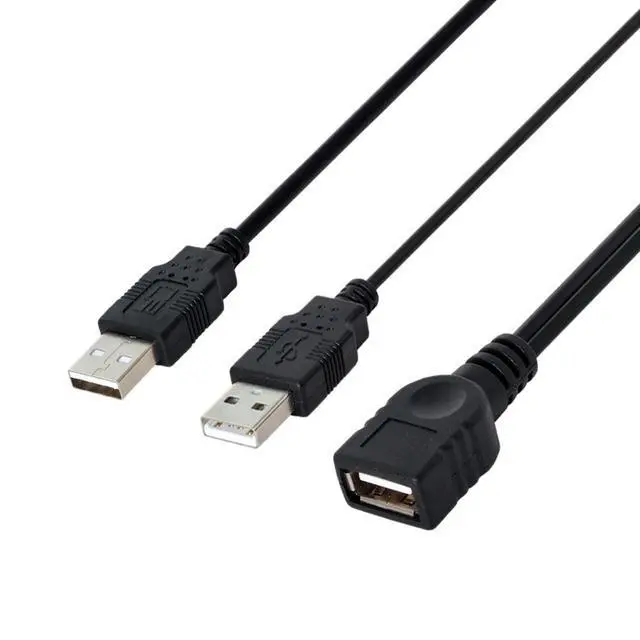Alt view image 6 of 7 - USB 2.0 Y Splitter Cable USB 2.0 Female to Male Data Charger Extension Cable with Auxiliary Power Supply Port