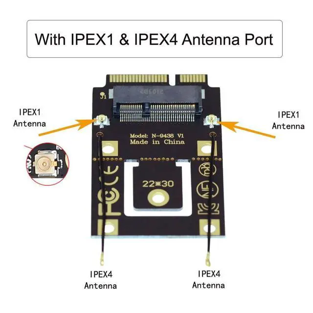 Alt view image 7 of 7 - M.2 Key-A NGFF to Mini PCI-E PCI Express Converter Adapter for 9260 8265 7260 WIFI6 WIFI7 AC Card