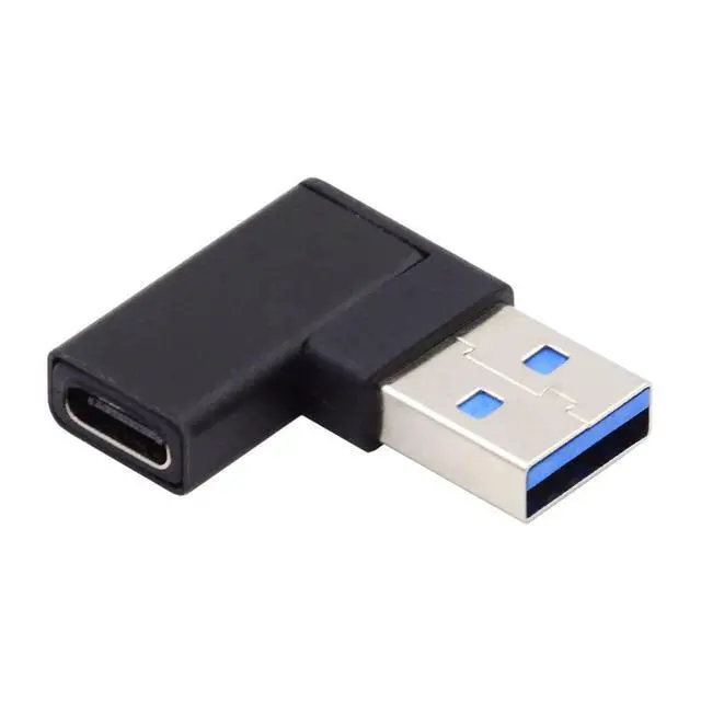 Alt view image 6 of 6 - USB C to USB Adapter,USB 3.0 Male to USB 3.1 Type C Female 90 Degree Left Angled Flat Connector Adapter