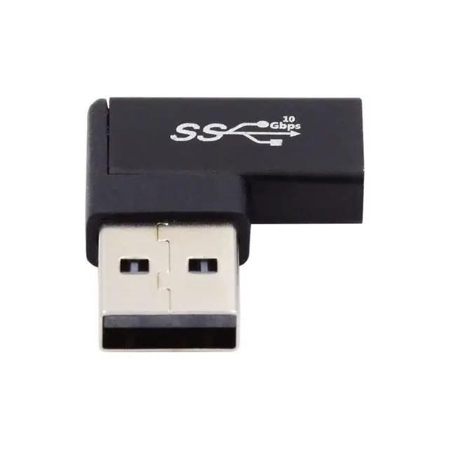 Alt view image 5 of 6 - USB C to USB Adapter,USB 3.0 Male to USB 3.1 Type C Female 90 Degree Right Angled Flat Connector Adapter