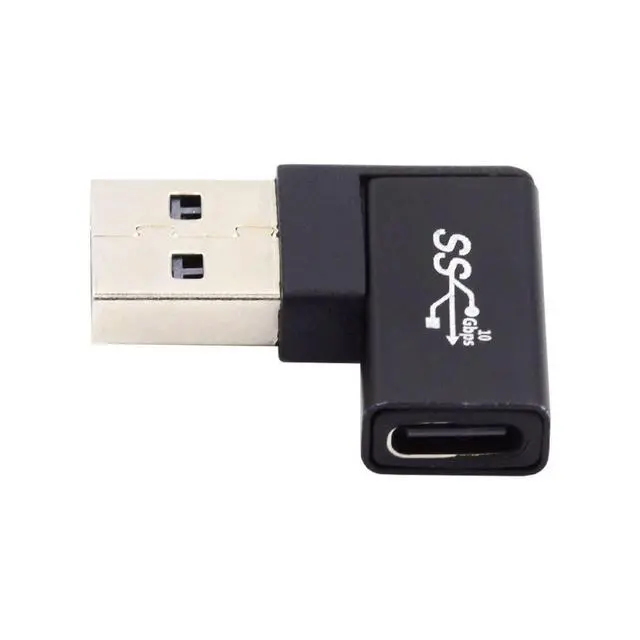 Alt view image 6 of 6 - USB C to USB Adapter,USB 3.0 Male to USB 3.1 Type C Female 90 Degree Right Angled Flat Connector Adapter