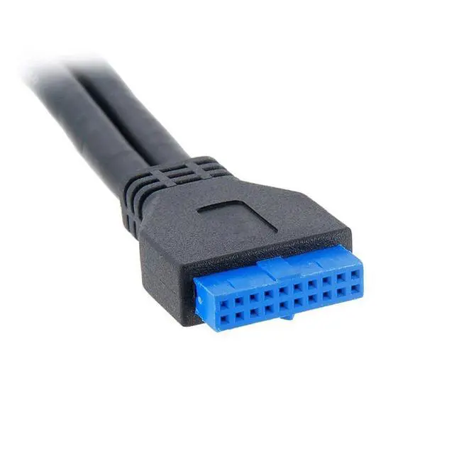 Alt view image 3 of 6 - USB 3.0 Front Panel Header 19/20Pin 1 Male to 2 USB 3.0 Female Panel Port Extension Cable 1.64ft with Panel Mount Screw