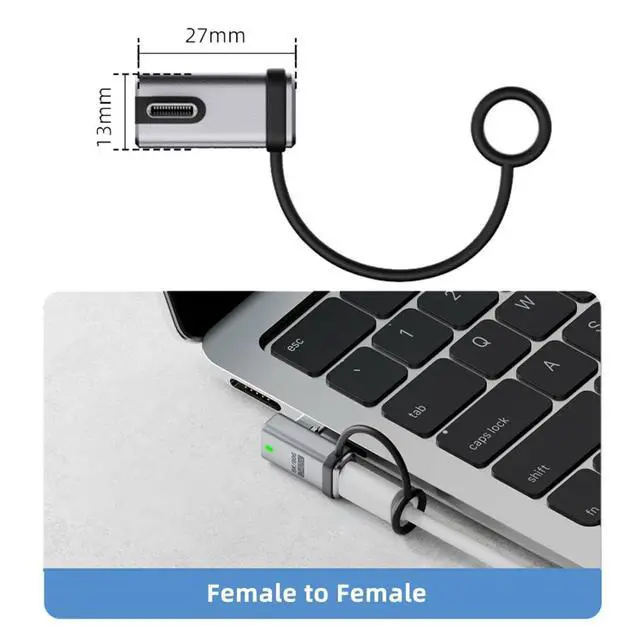 Alt view image 7 of 7 - USB C Adapter,USB C 90 Degree Left/Right Angled Connector Support 80Gbps Data Transfer PD 240W Fast Charging 8K@60Hz Video Output