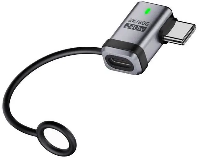 Main image of USB C Adapter,USB C 90 Degree Left/Right Angled Flat Connector Support 80Gbps Data Transfer PD 240W Fast Charging 8K@60Hz Video Output
