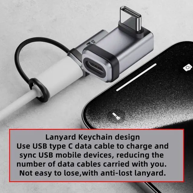 Alt view image 5 of 7 - USB C Adapter,USB C 90 Degree UP/Down Angled Connector Support 80Gbps Data Transfer PD 240W Fast Charging 8K@60Hz Video Output