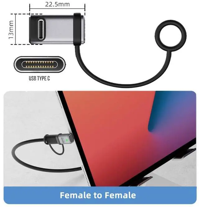 Alt view image 7 of 7 - USB C Adapter,USB C 90 Degree UP/Down Angled Connector Support 80Gbps Data Transfer PD 240W Fast Charging 8K@60Hz Video Output