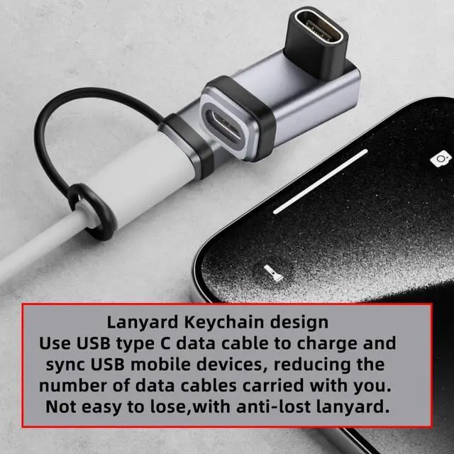 Alt view image 5 of 7 - USB C Coupler Adapter,USB C Female to Female 90 Degree Connector Support 80Gbps Data Transfer PD 240W Fast Charging 8K@60Hz Video Output