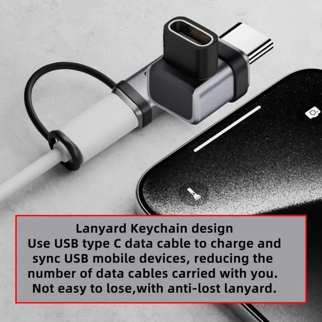Alt view image 5 of 7 - USB C Adapter,USB C 90 Degree UP/Down Low Angled Connector Support 80Gbps Data Transfer PD 240W Fast Charging 8K@60Hz Video Output