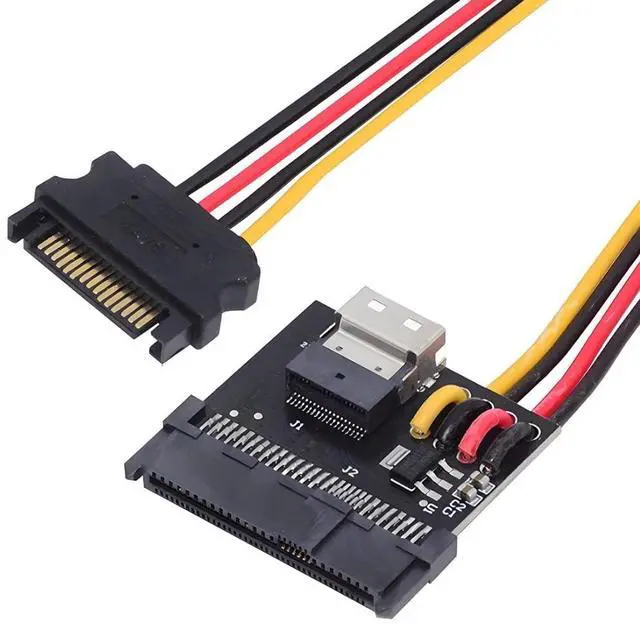 Main image of U.2 U.3 SFF-8639 SSD to Slimline SFF-8654 PCB Adapter Card with 5V/12V SATA Power Cable for NVME PCIe PCI-Express SSD