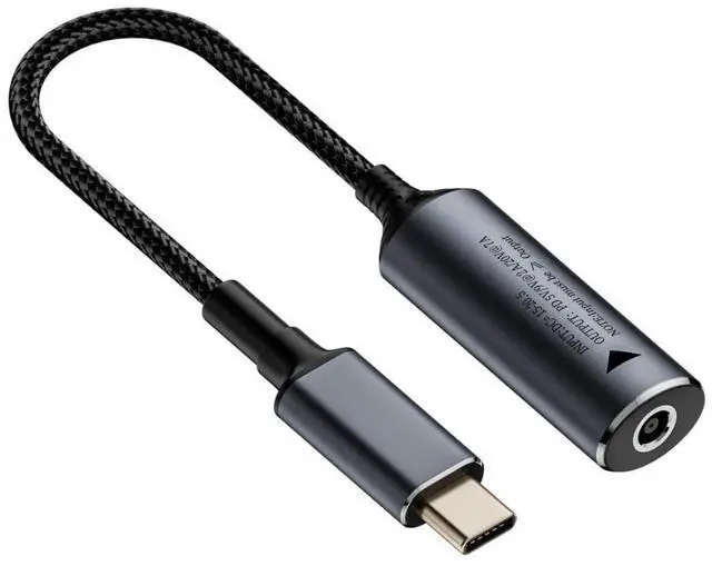 Main image of DC Power to USB C Converter,USB C Male to DC 4.5x3.0mm PD 140W 5V/9V/20V Fast Charging Nylon Braided Cable Adapter