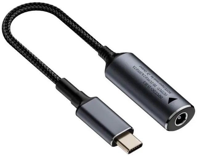 Main image of DC Power to USB C Converter,USB C Male to DC 5.5x2.5mm PD 140W 5V/9V/20V Fast Charging Nylon Braided Cable Adapter