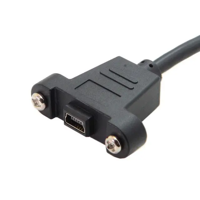 Alt view image 7 of 7 - Mini USB 5Pin Male to Female Extension Cable Panel Mount Type with Screws 50cm