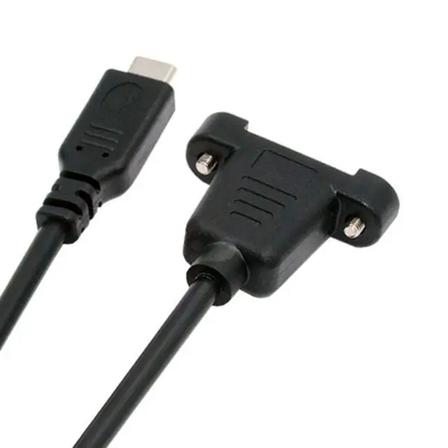 Alt view image 7 of 7 - USB C to Mini USB 2.0 5Pin Data Charge Extension Cable with Panel Mount Holes 30cm