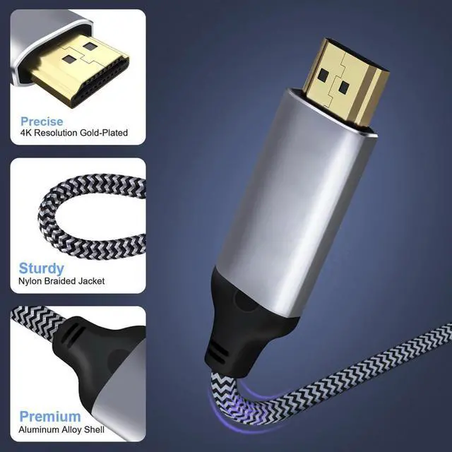 Alt view image 5 of 7 - Mini DisplayPort 1.4 Host Input to HDMI 2.1 Display Output 8K 60hz UHD 4K Monitor Cable 1.8M