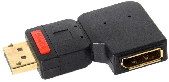 Main image of DisplayPort Male to Female Extension Adapter Standard DP Left Angled 90 Degree