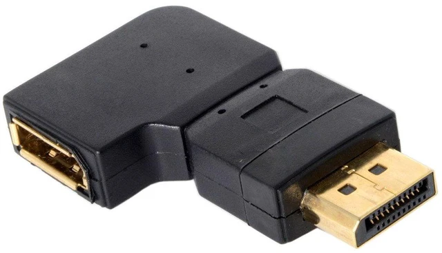 Alt view image 6 of 7 - DisplayPort Male to Female Extension Adapter Standard DP Left Angled 90 Degree