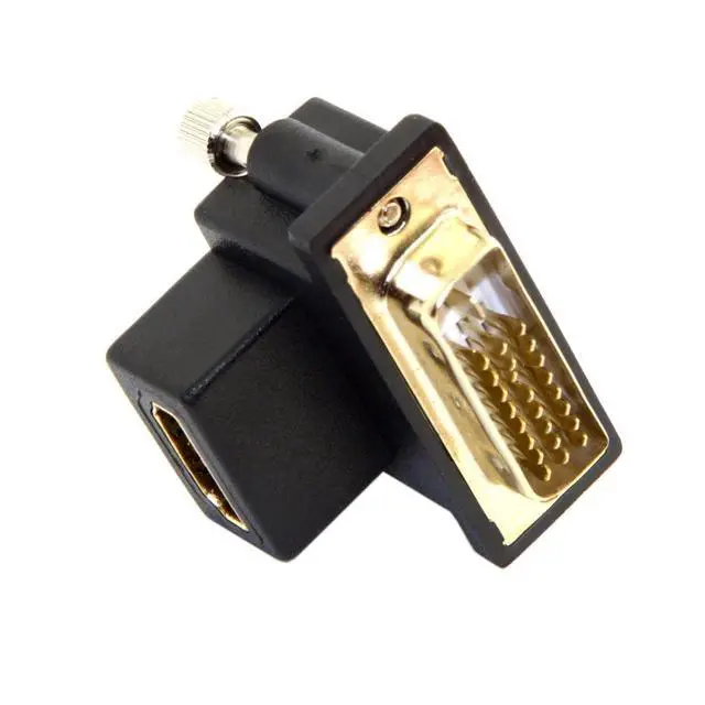Alt view image 7 of 7 - HDMI to DVI Adapter,DVI Male to HDMI Female 90 Degree Down Angled Gold Plating Bidirectional Converter Adapter for TV, Monitor, Computer