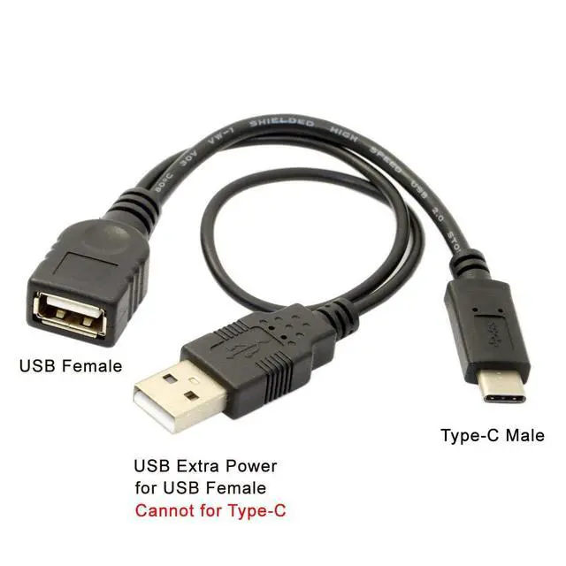 Alt view image 2 of 7 - USB C OTG Cable, USB 3.1 Type C Male to USB 2.0 Type A Male/Female OTG Data Cable with USB Power(Power is only for USB A Female Ports and not for USB C)