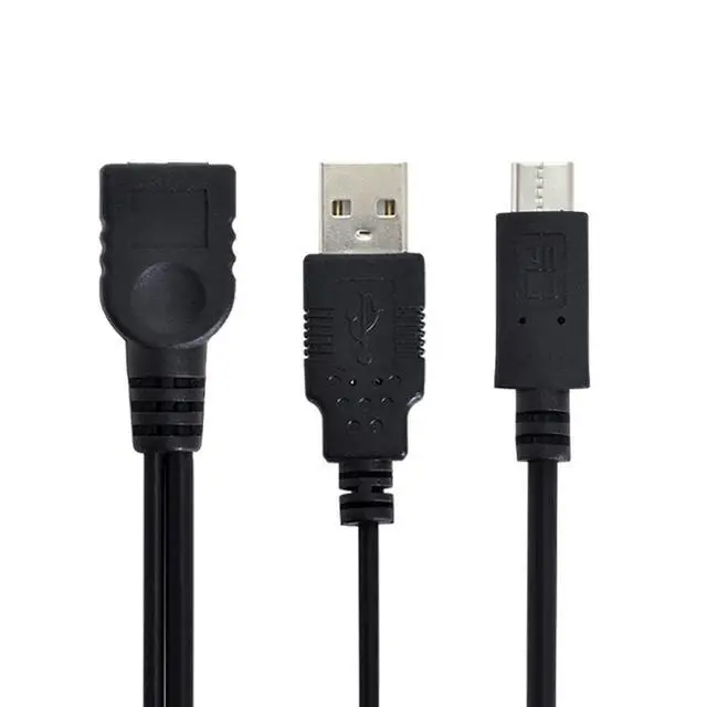 Alt view image 7 of 7 - USB C OTG Cable, USB 3.1 Type C Male to USB 2.0 Type A Male/Female OTG Data Cable with USB Power(Power is only for USB A Female Ports and not for USB C)