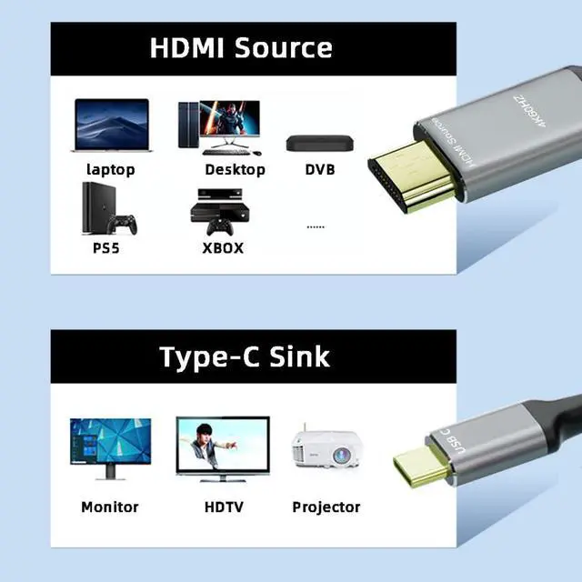 Alt view image 5 of 7 - USB C to DisplayPort 1.4 Gold Plating Braided Cable Supports 8K@60Hz,4K@144Hz,Bidirectional Transmission(Not Support Thunderbolt 3/4) 5.91FT/1.8M