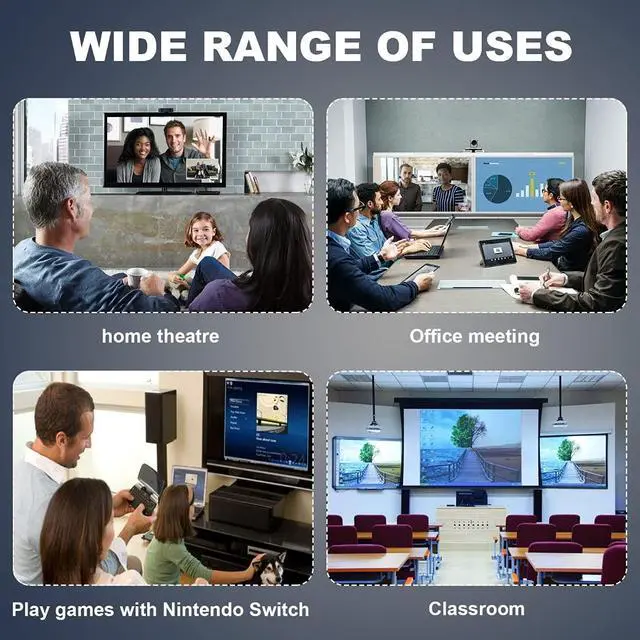 Alt view image 4 of 7 - 5.91FT USB C to HDMI 8K Displays Gold Plating Braided Cable Supports 8K@30Hz,4K@60Hz One Way Transmission Compatible with Thunderbolt 3/4