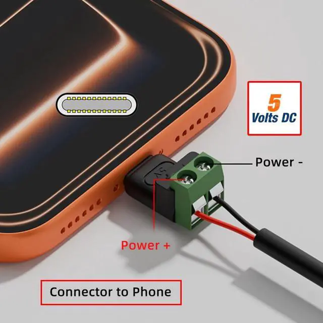 Alt view image 3 of 7 - 5 Pack USB C 2Pin Plug Solderless 5V3A Charging Connector for Power Bank/Phone/Radiators/Laptop