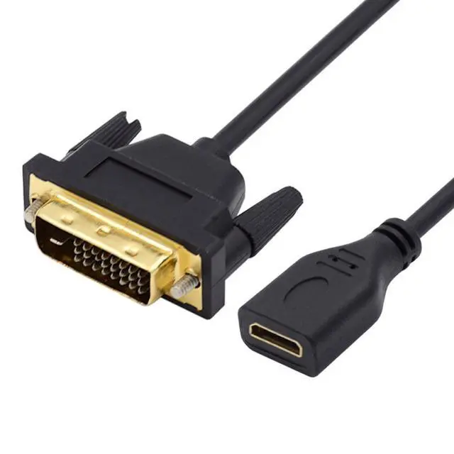 Alt view image 6 of 6 - Mini HDMI to DVI Cable Mini HDMI 1.4 Female to DVI 24+1 Male Adapter Cable for Computer HDTV Graphics Card UHD