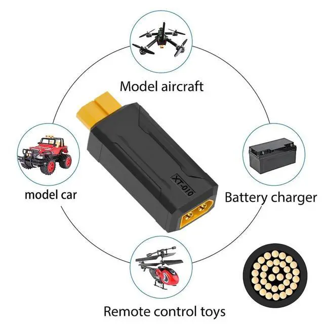 Alt view image 3 of 7 - XT60 to XT60 Adapter,XT60 Male to XT60 Female Bidirectional Charging Conversion Adapter for Aircraft Model/Car Model/Remote Control Toy/Battery Charger