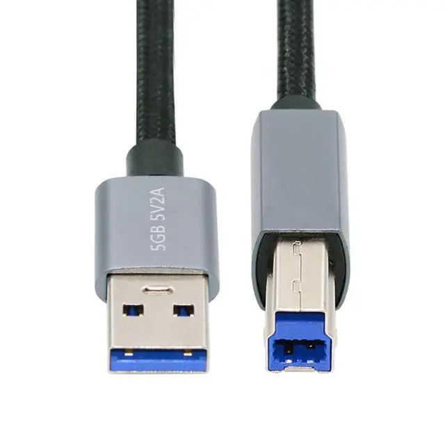 Alt view image 6 of 6 - USB 3.0 Nylon Braided Cable USB 3.0 Type A to Type B Extension Data Cable 5Gbps for Disk SSD Camera 0.3M