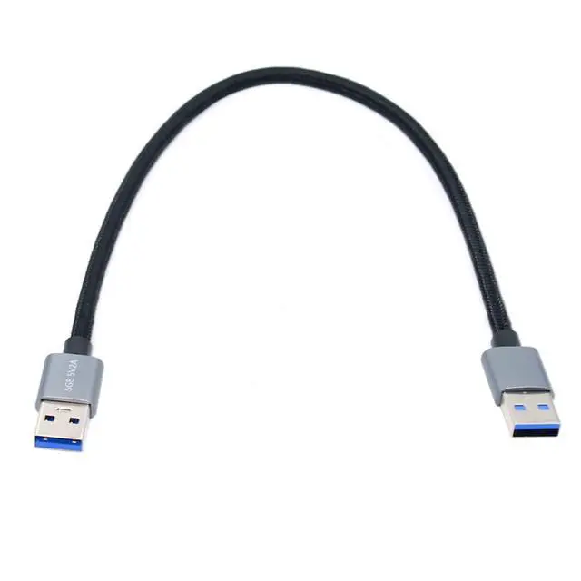 Alt view image 6 of 6 - USB 3.0 Nylon Braided Cable USB 3.0 Type A Plug to Plug Extension Data Cable 5Gbps for Disk SSD Camera 0.3M