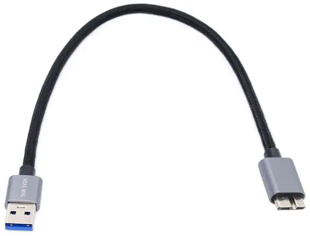 Alt view image 6 of 6 - USB 3.0 Nylon Braided Cable USB 3.0 Type A to Micro 3.0 B Extension Data Cable 5Gbps for Disk SSD Camera 0.3M