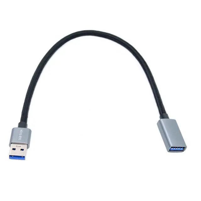 Alt view image 6 of 6 - USB 3.0 Nylon Braided Cable USB 3.0 Type A Plug to Socket Extension Data Cable 5Gbps for Disk SSD Camera 0.3M