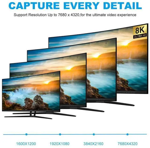 Alt view image 5 of 7 - CY 8K Ultra HD High Speed 48Gpbs HDMI Cable 6.5ft 8K 60hz 4K 120hz with Audio & Ethernet