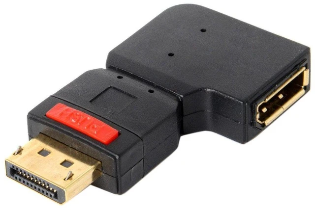 Alt view image 2 of 7 - DisplayPort Male to Female Extension Adapter Standard DP Left Angled 90 Degree