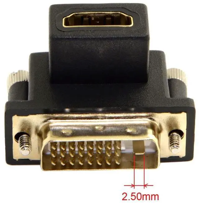 Alt view image 4 of 7 - HDMI to DVI Adapter,DVI Male to HDMI Female 90 Degree Down Angled Gold Plating Bidirectional Converter Adapter for TV, Monitor, Computer
