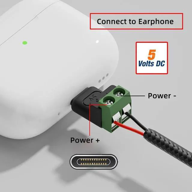 Alt view image 4 of 7 - 5 Pack USB C 2Pin Socket Solderless 5V3A Charging Connector for Non-Smart Devices/Toys/Small Appliances