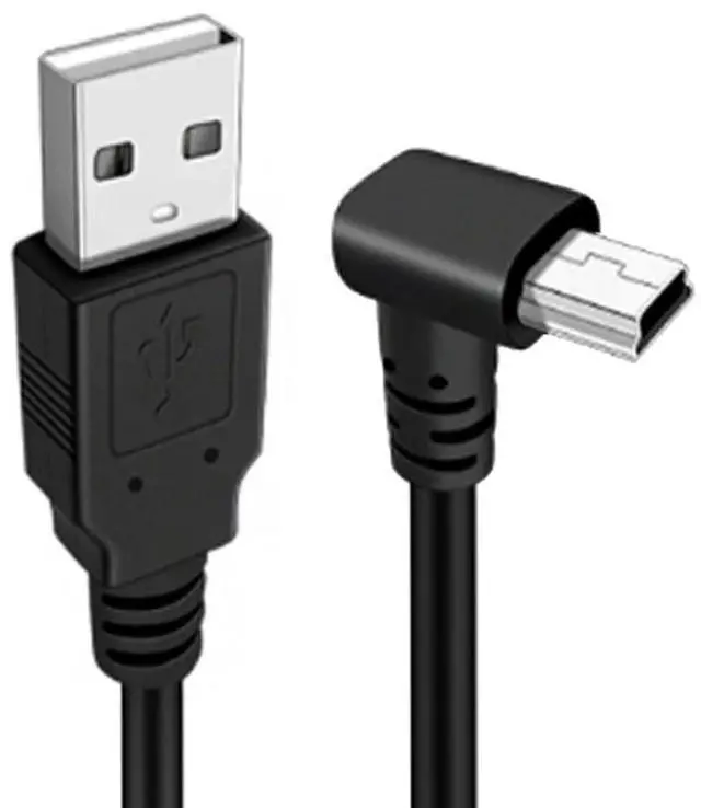 Main image of Mini USB Cable,USB 2.0 Male to Mini USB 5 Pin Male 90 Degree UP Angled Charging Data Transfer Extension Cable Black 1.5M for Dash Cam/GPS/Microphone