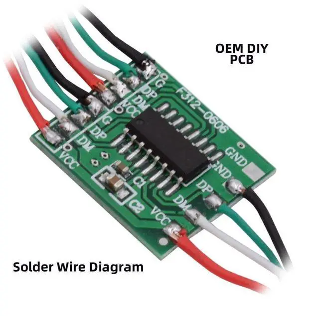 Alt view image 5 of 7 - 2 Pack USB 2.0 HUB 1 to 2 Splitter DIY Solder Cable Adapter for Strain Relief OD 3.0mm Cable