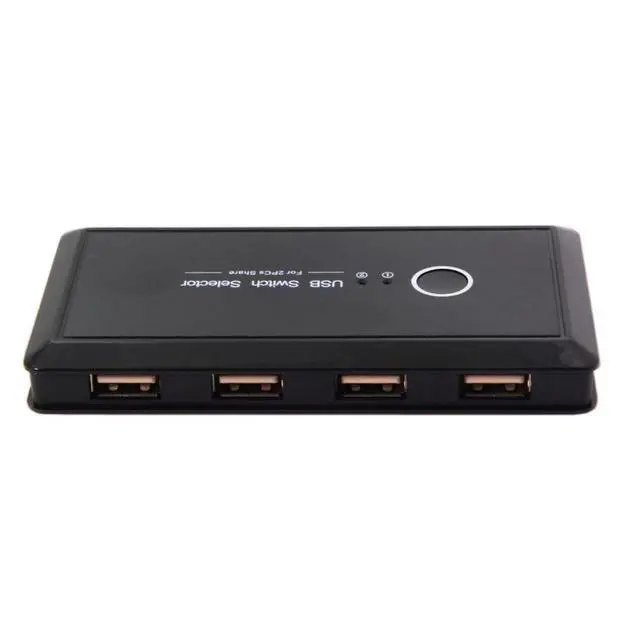 Alt view image 7 of 7 - USB 2.0 KVM Sharing Switch Selector 2 Computers Sharing 4 USB Devices for Keyboard Mouse Scanner Printer