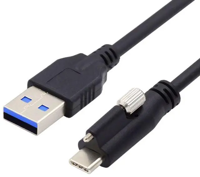 Main image of USB 3.0 to USB C Locking Connector Data Cable with Panel Mount Screw for Industrial Camera 4.9M